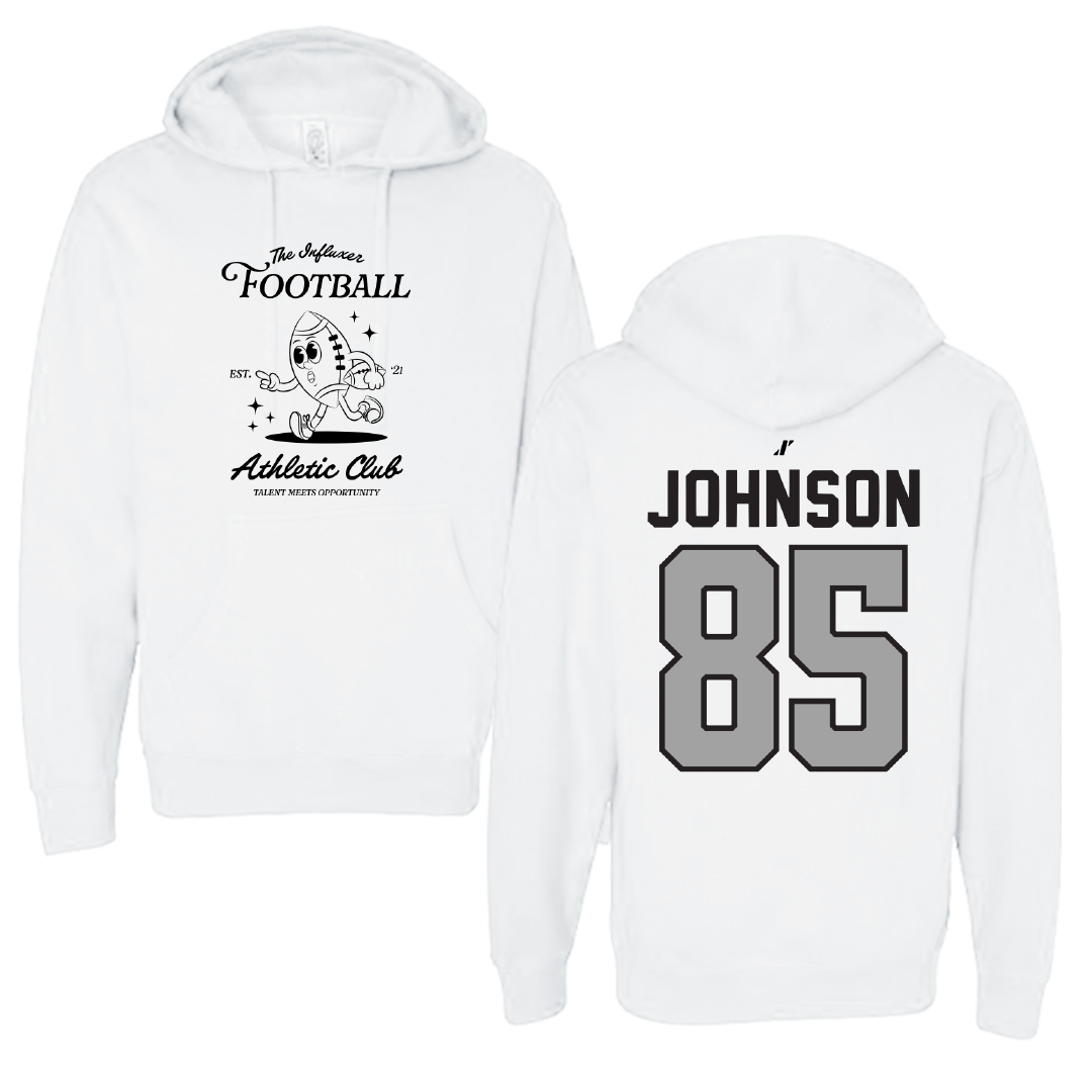 Football White Influxer Athletic Club Hoodie - #85 Patrick Johnson