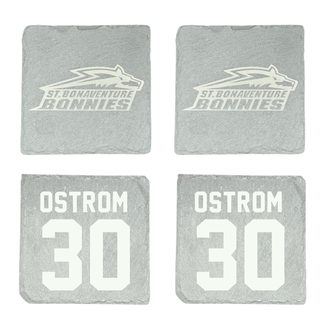 St. Bonaventure University Basketball Stone Coaster (4 Pack)  - #30 Broek Ostrom