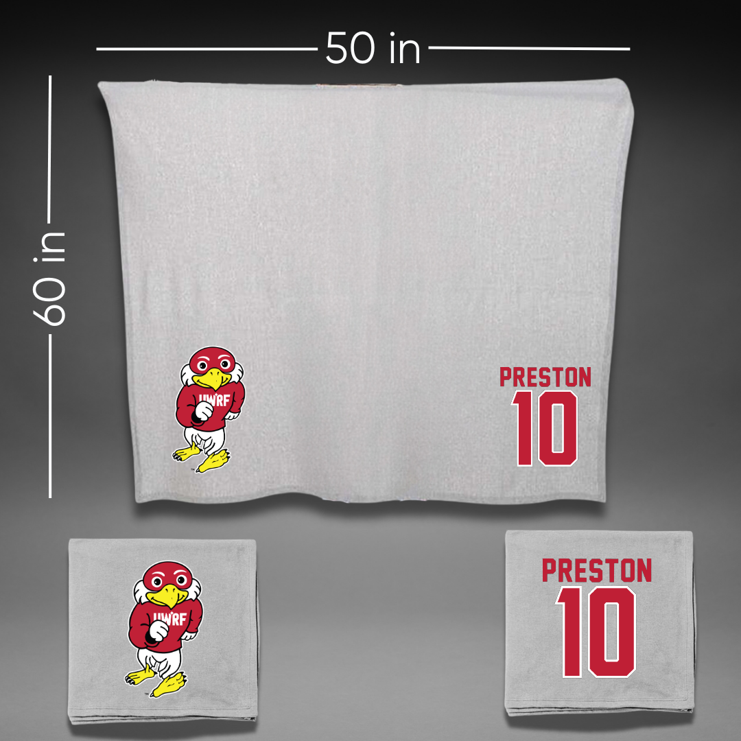 University of Wisconsin-River Falls Football Gray Blanket - #10 Conner Preston