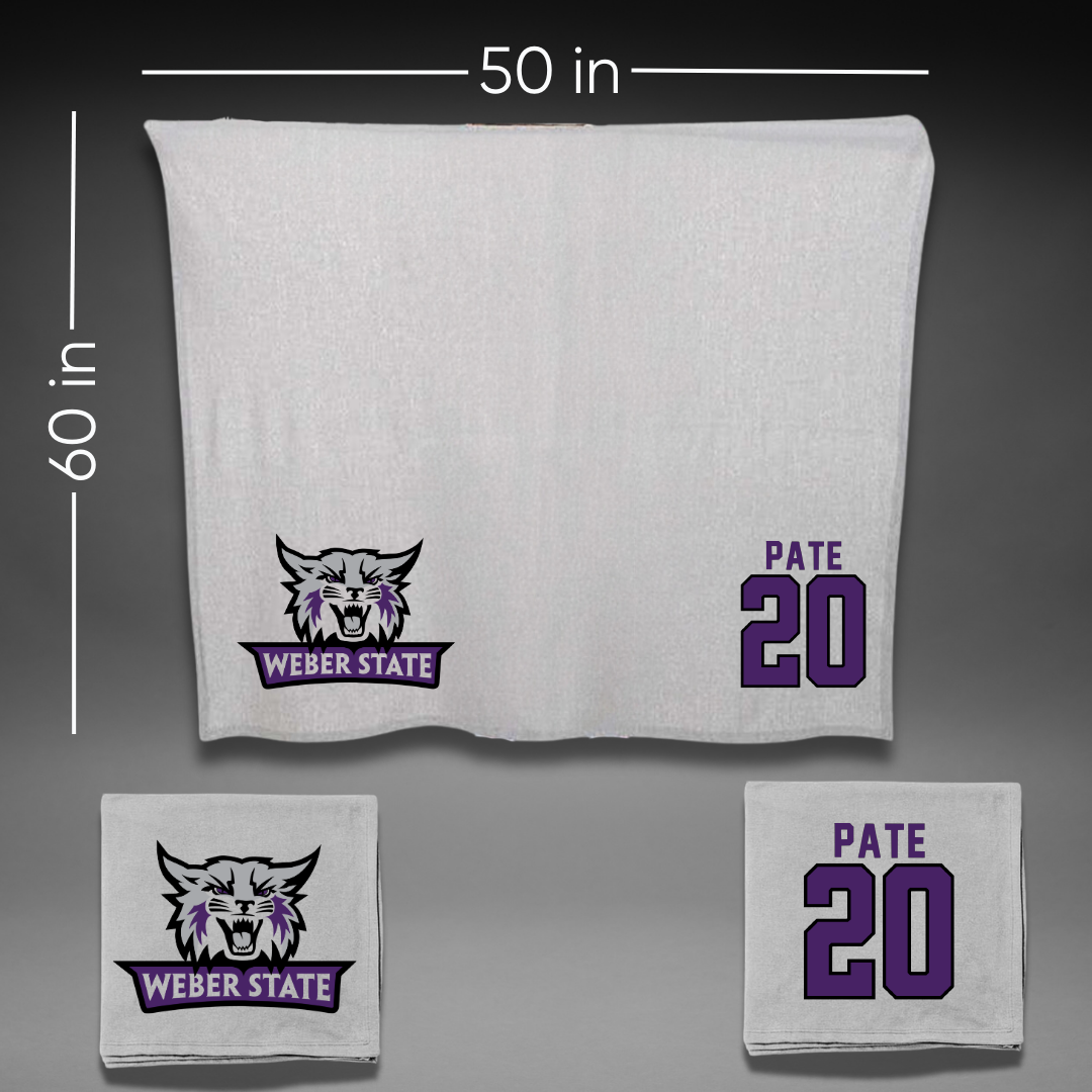 Weber State University Football Gray Blanket - #20 Montae Pate