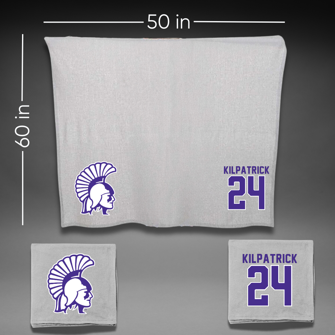 Winona State University Basketball Gray Blanket - #24 Emmaline Kilpatrick