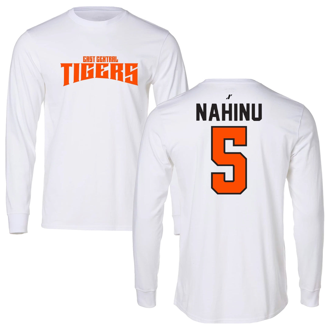 East Central University Volleyball White Classic Performance Long Sleeve - #5 Angel Nahinu