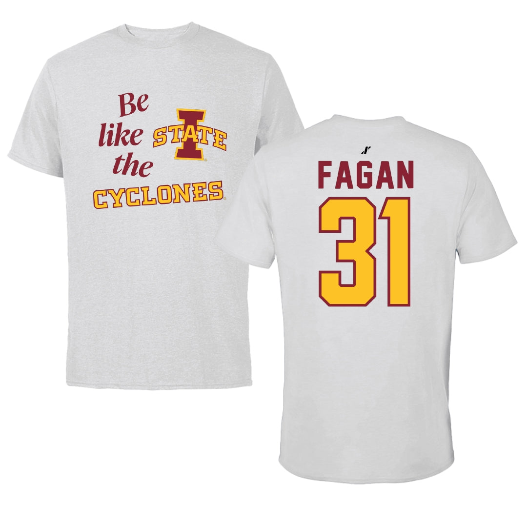 Iowa State University Soccer Light Gray Be Like Us Performance Tee - #31 Cadence Fagan