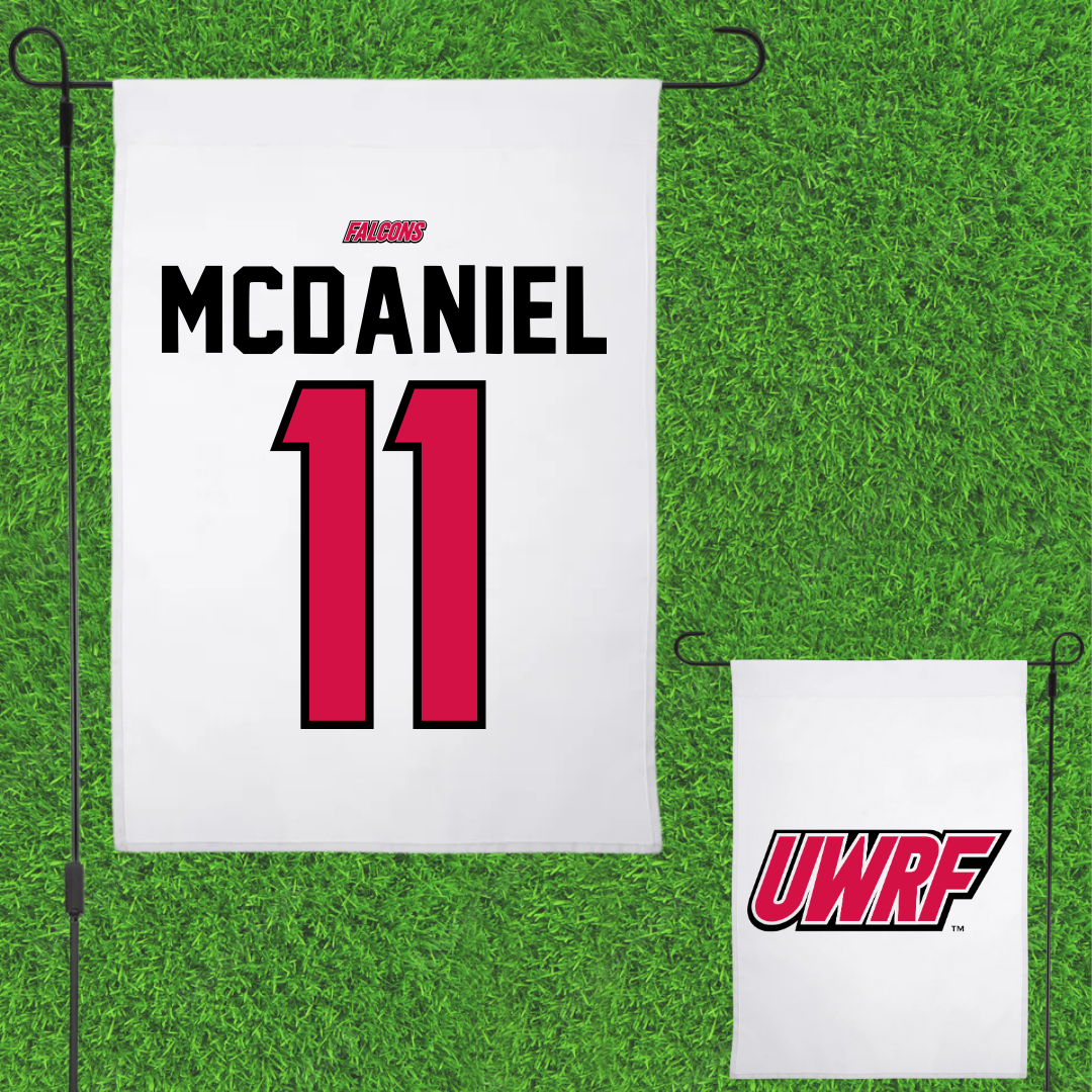University of Wisconsin-River Falls Soccer White Garden Flag - #11 Brooke McDaniel
