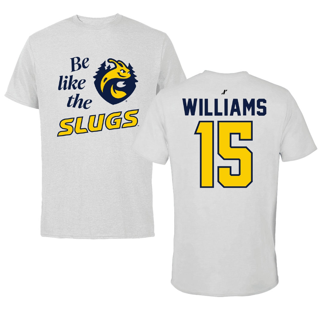 University of California-Santa Cruz Volleyball Light Gray Be Like Us Tee - #15 Ryan Williams