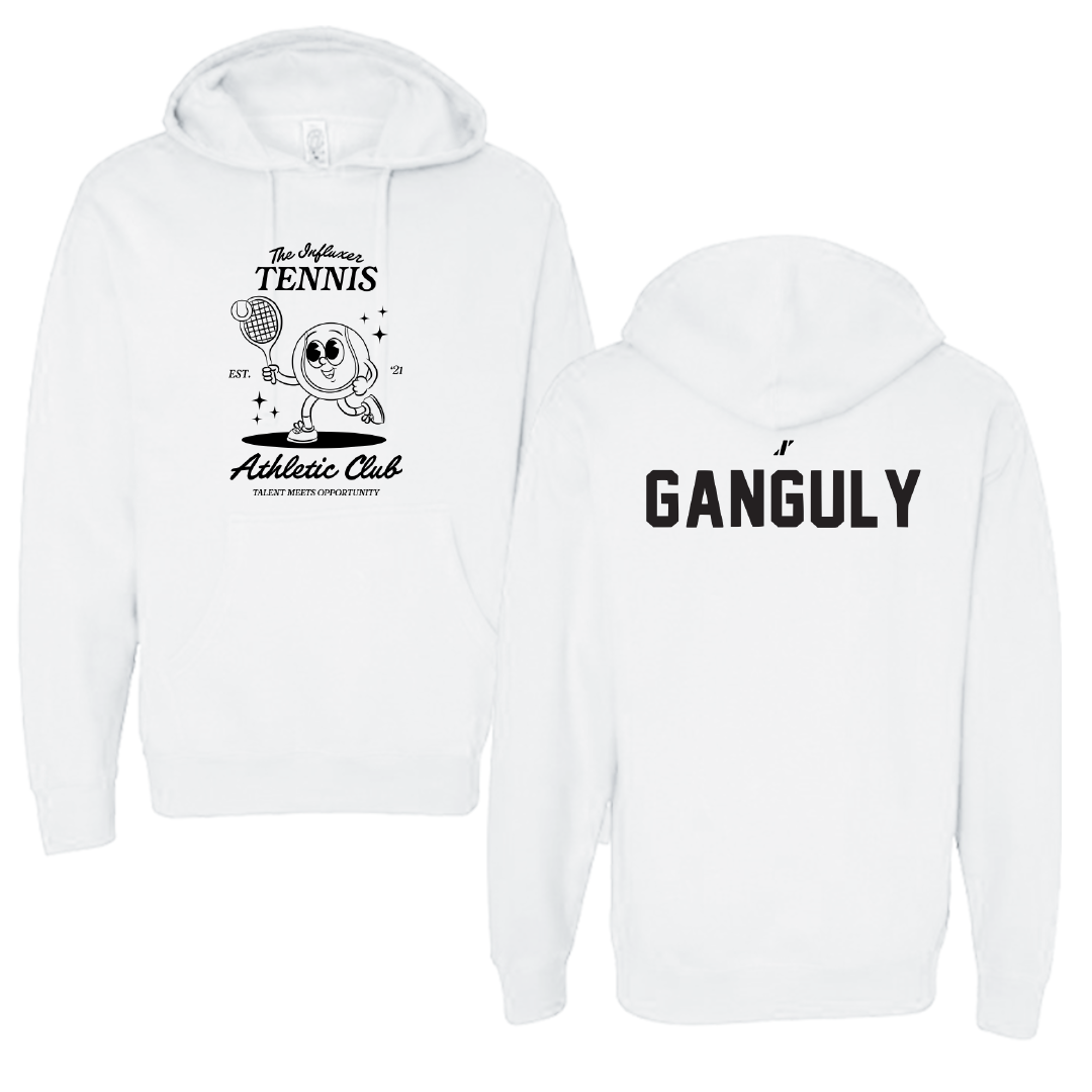 Tennis White Influxer Athletic Club Hoodie - Anargha Ganguly