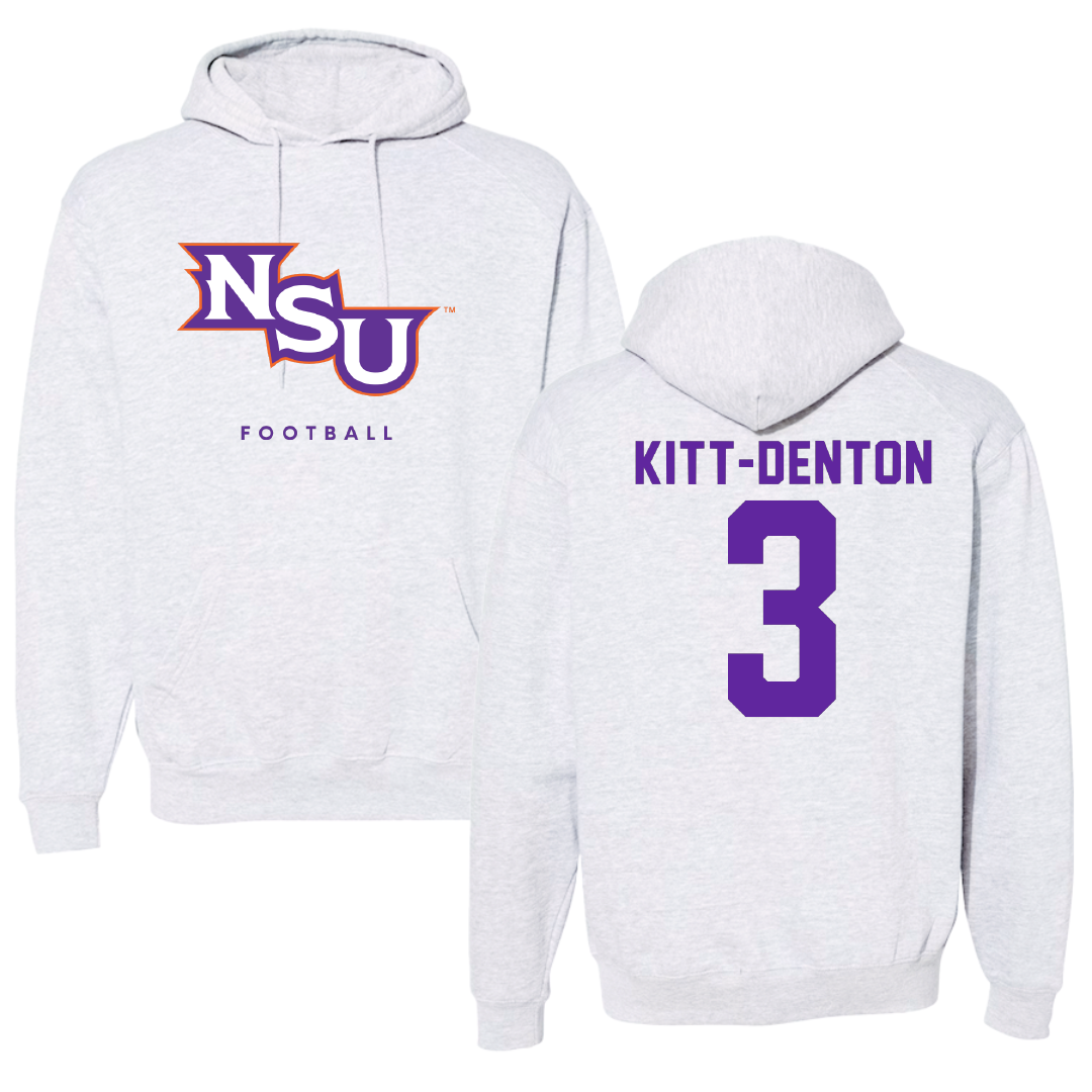 Northwestern State University Football Gray Hoodie - #3 Myles Kitt-Denton