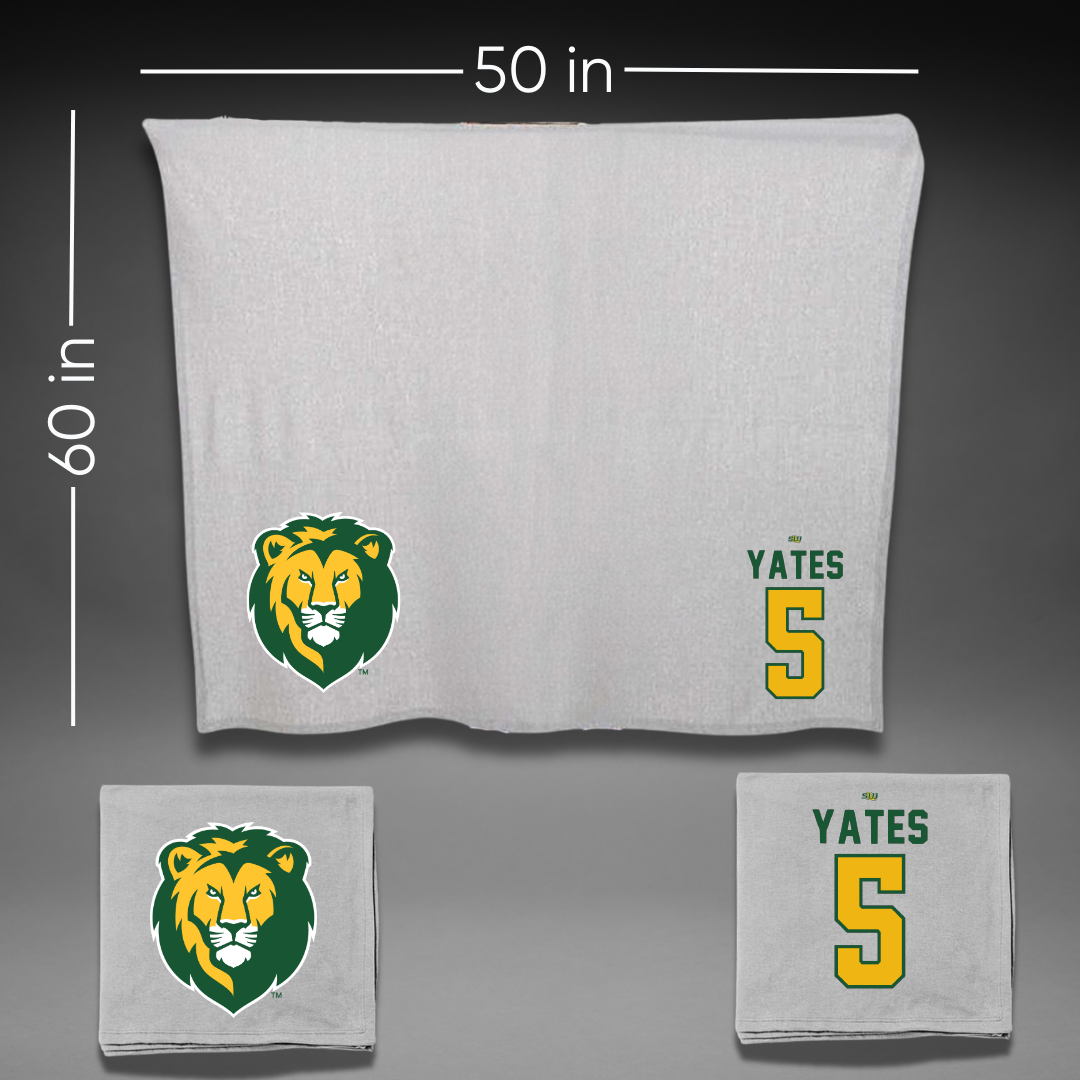 Southeastern Louisiana University Basketball Gray Blanket - #5 Tyrell Yates