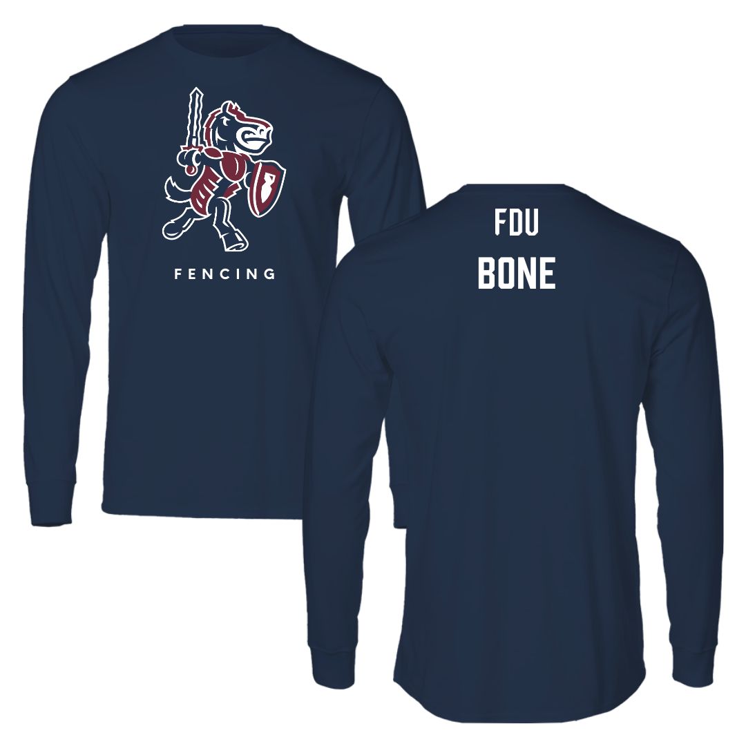 Fairleigh Dickinson University-Metropolitan Campus Fencing Navy Long Sleeve - Emily Bone
