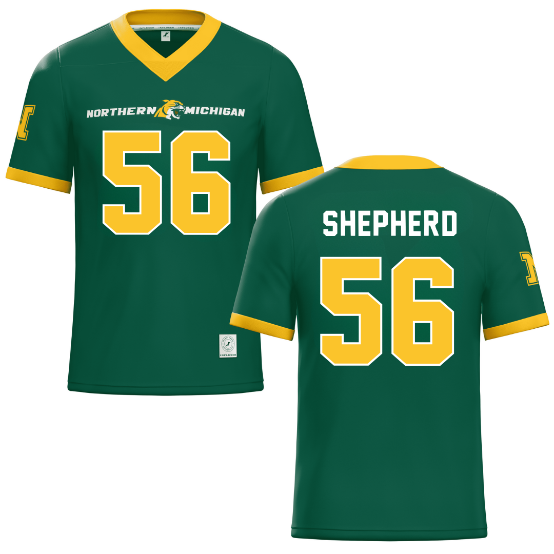 Northern Michigan University Green Football Jersey - #56 Graycen Shepherd