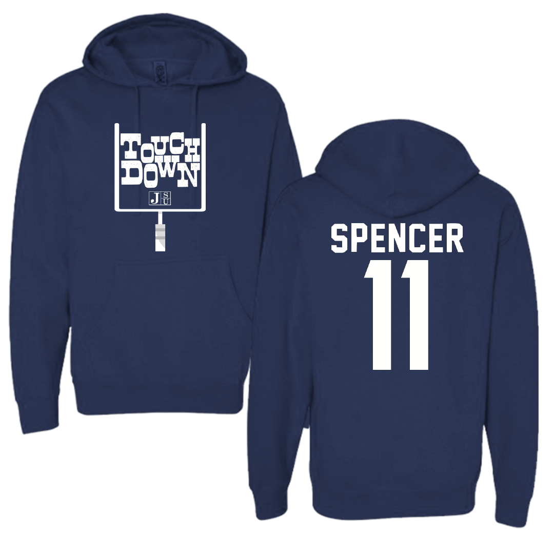 Jackson State University Football Navy Touchdown Hoodie - #11 Isaiah Spencer
