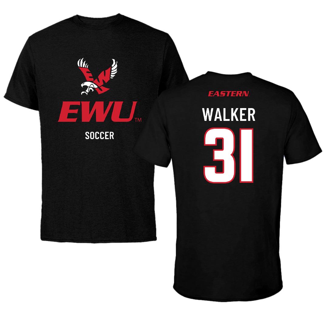 Eastern Washington University Soccer Black EWU Tee - #31 Delani Walker