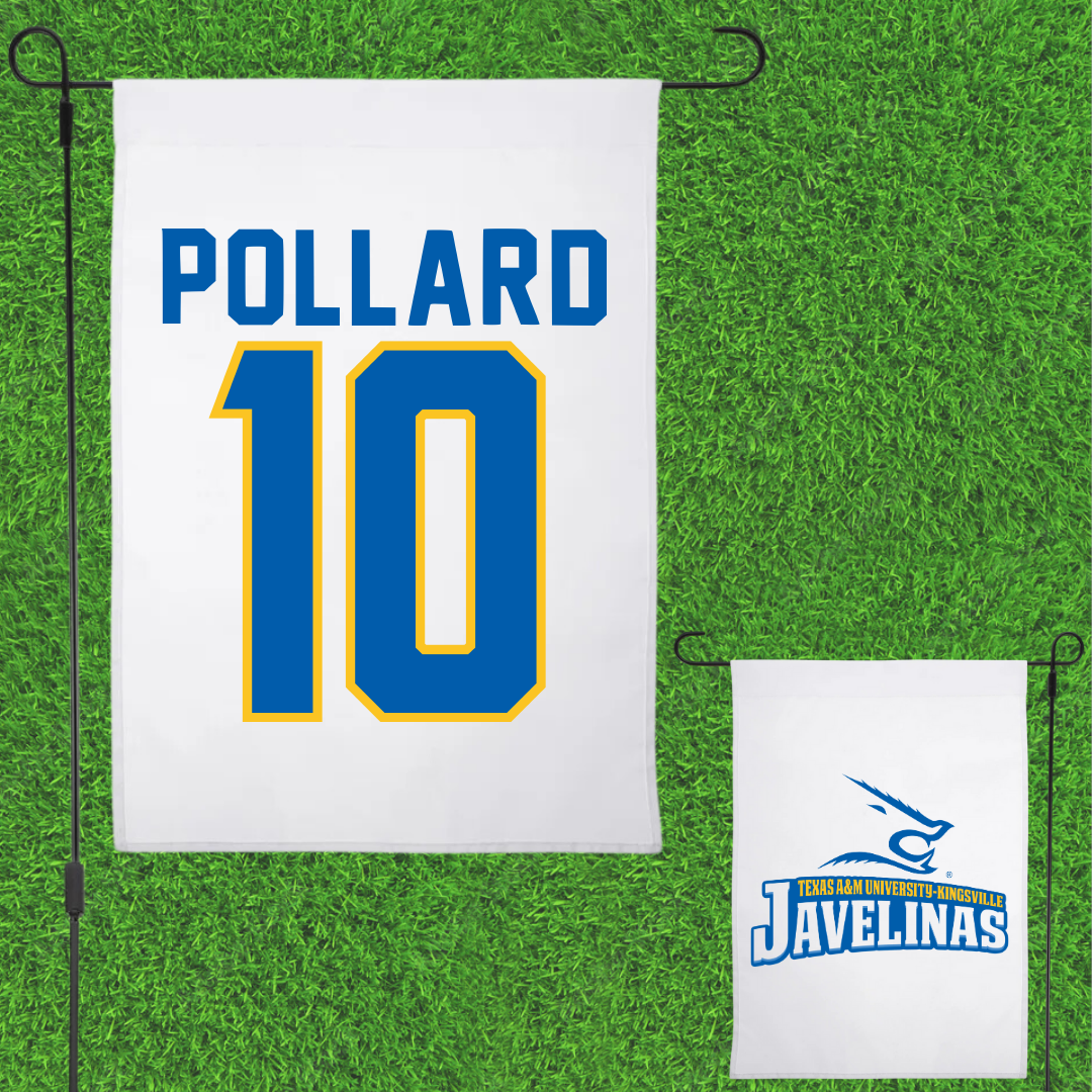 Texas A&M University-Kingsville Beach Volleyball White Garden Flag - #10 Rylan Pollard