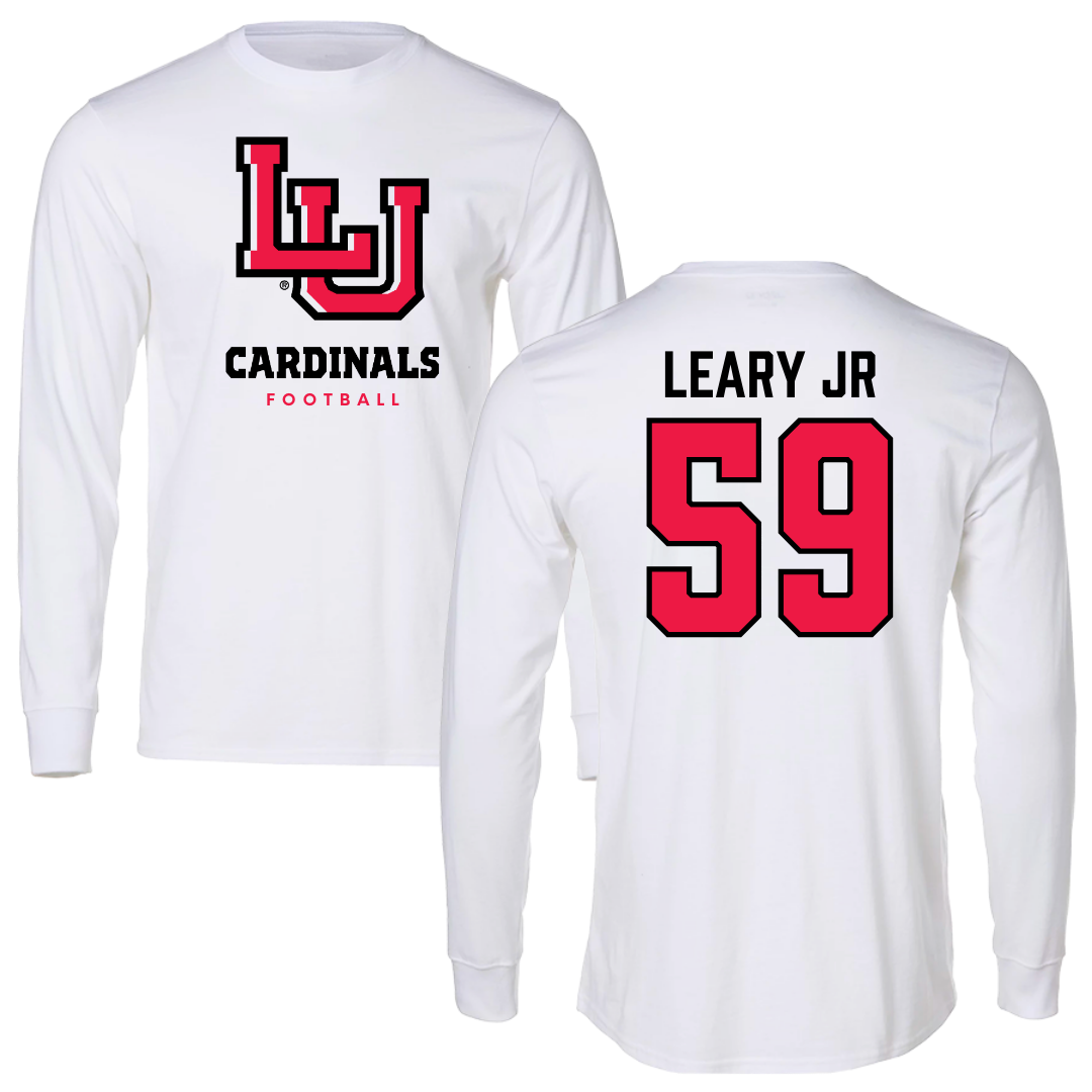Lamar University Football White Performance Long Sleeve - #59 Lonnie Leary Jr