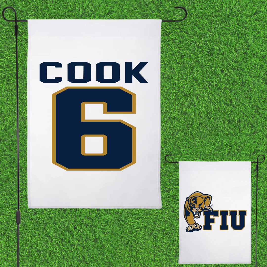 Florida International University Volleyball White Garden Flag - #6 Savannah Cook