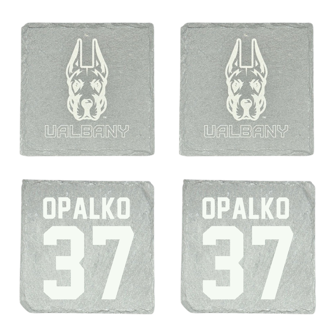 University at Albany Football Stone Coaster (4 Pack)  - #37 John Opalko