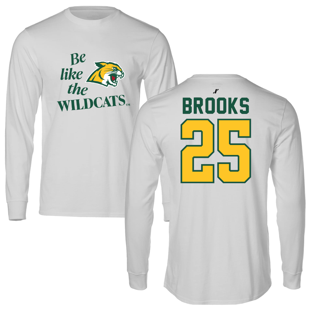 Northern Michigan University Football Light Gray Be Like Us Performance Long Sleeve - #25 Davion Brooks