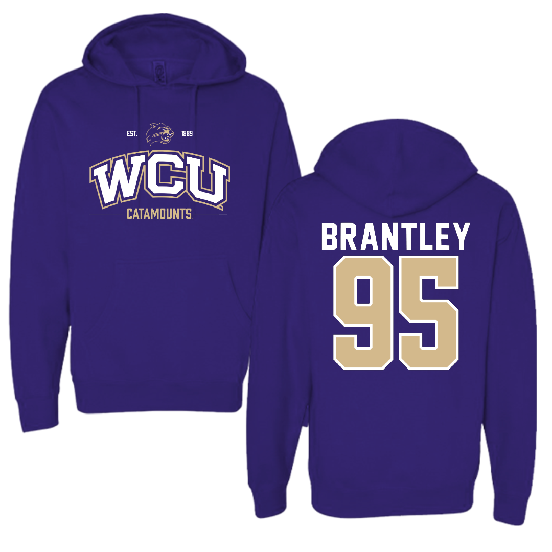 Western Carolina University Football Purple General Hoodie - #95 Stephen Brantley