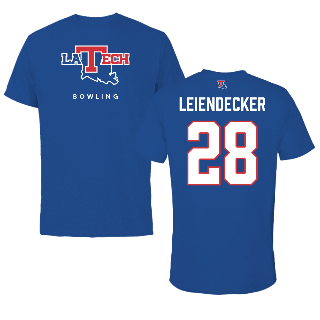 Louisiana Tech University Bowling True Royal Performance Tee - #28 Abbie Leiendecker