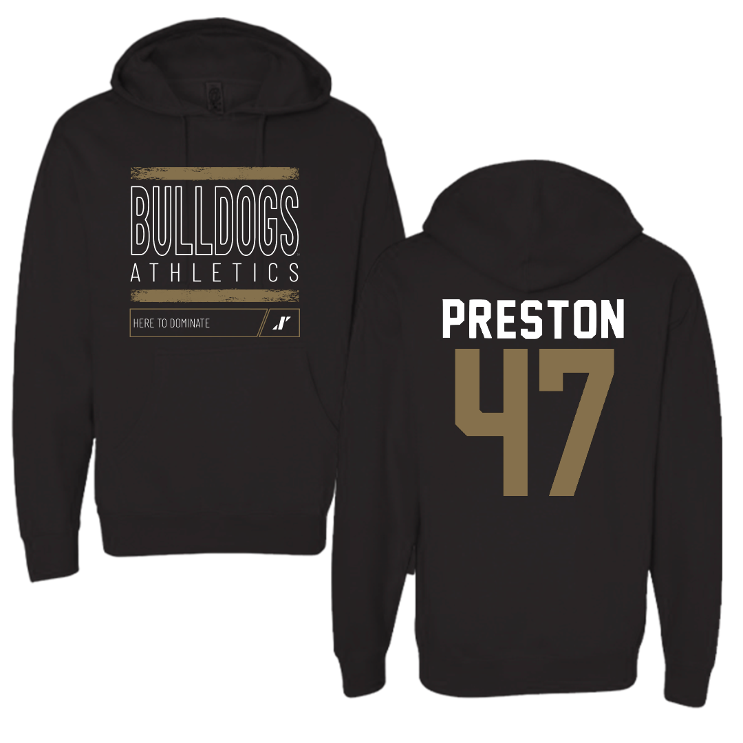 Bryant University Lacrosse Black Dominate Hoodie - #47 Trevor Preston