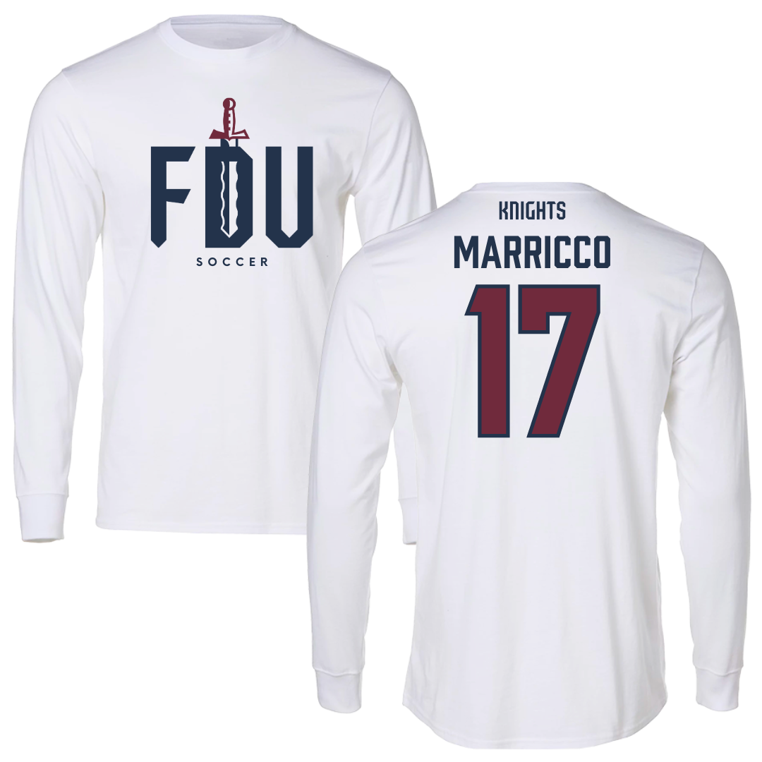 Fairleigh Dickinson University-Metropolitan Campus Soccer White Long Sleeve - #17 Madeline Marricco