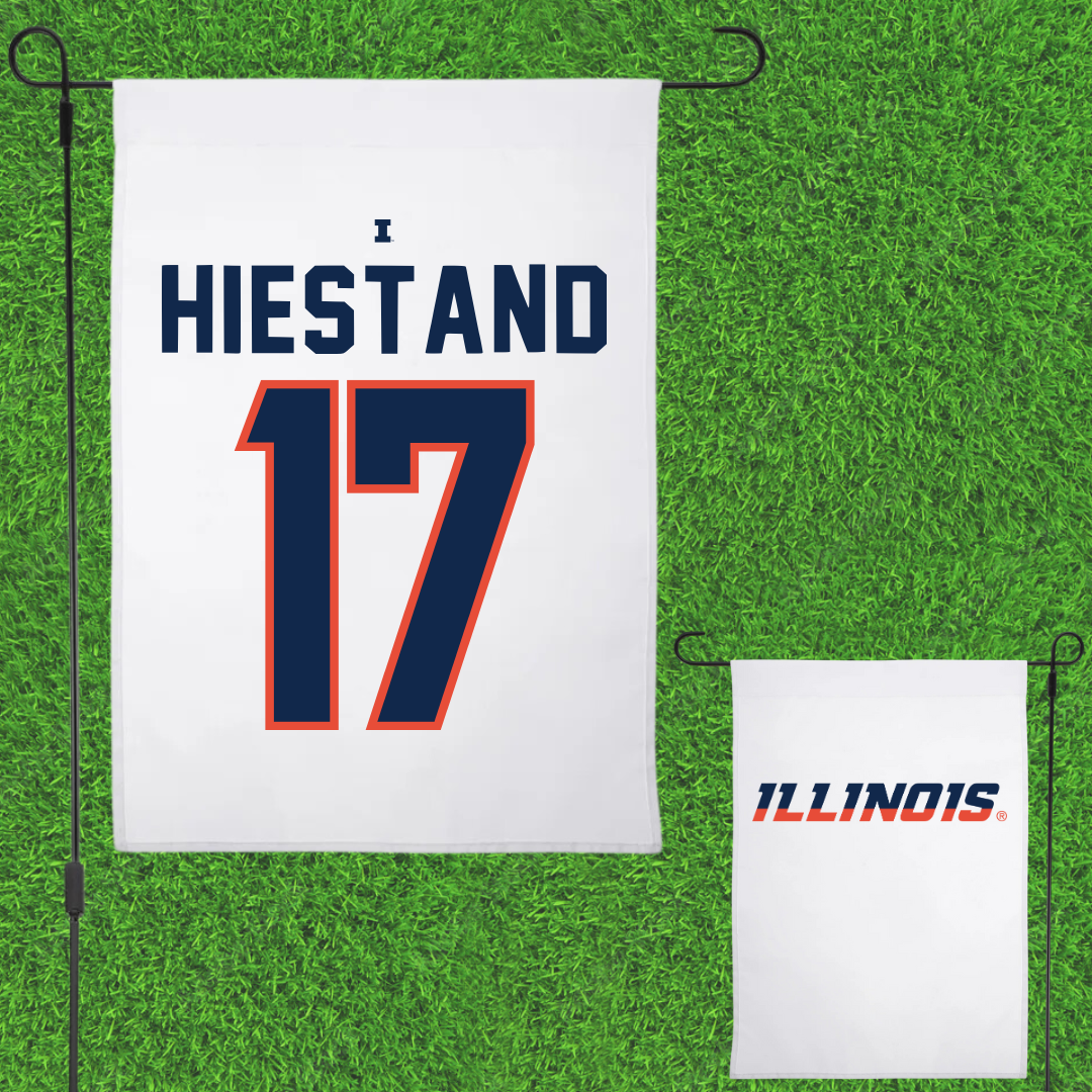University of Illinois Soccer White Garden Flag - #17 Sarah Hiestand