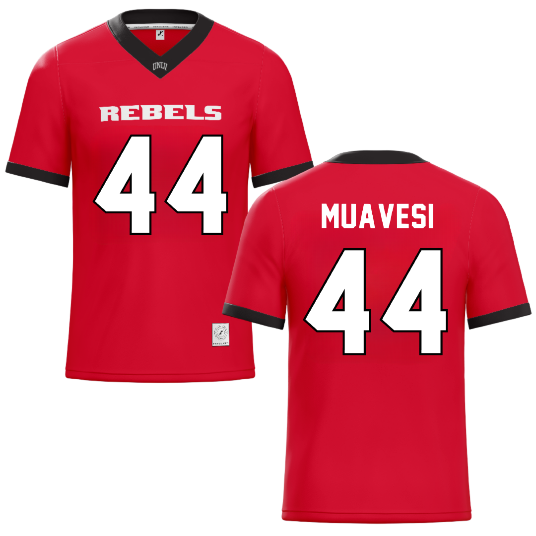 University of Nevada-Las Vegas Red Football Jersey - #44 Waisale Muavesi