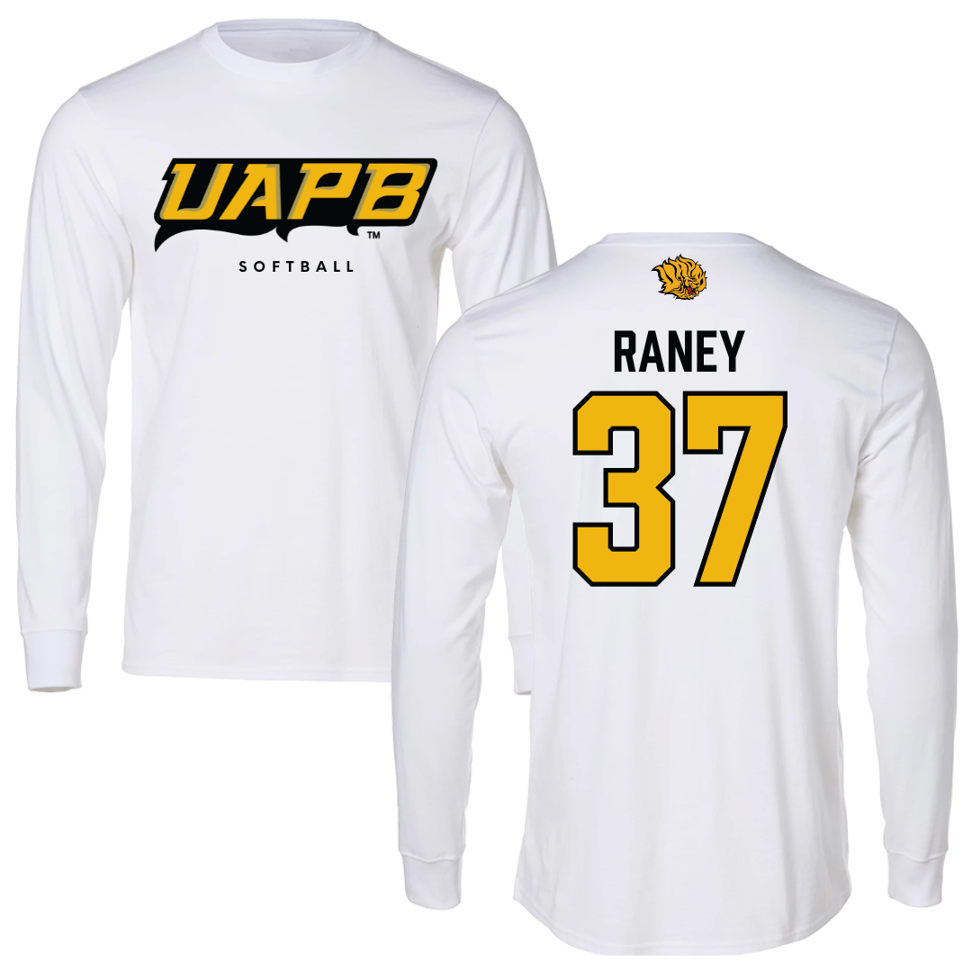 University of Arkansas-Pine Bluff Softball White Performance Long Sleeve - #37 LeeAnn Raney