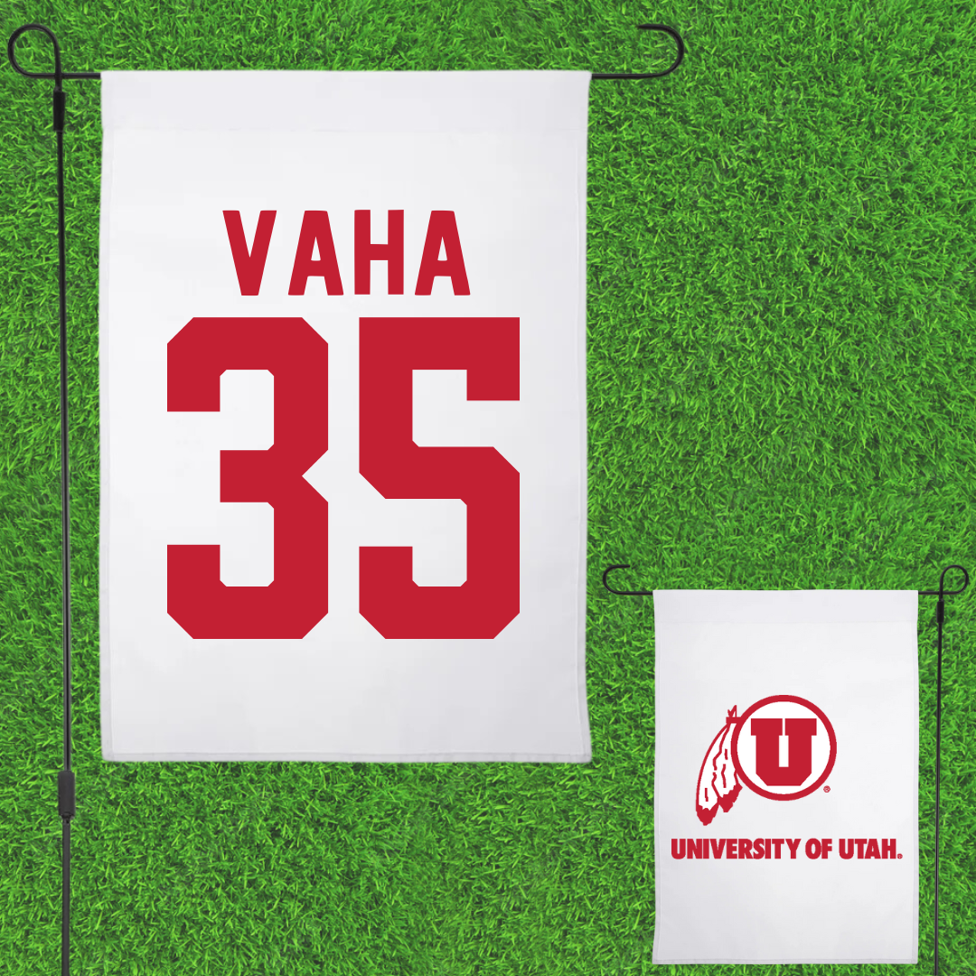 University of Utah Football White Garden Flag - #35 Isaac Vaha