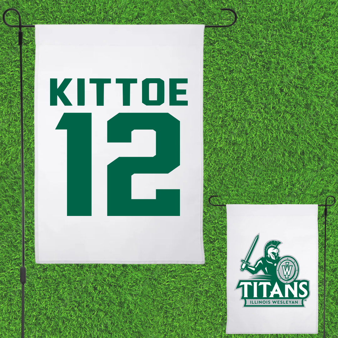 Illinois Wesleyan University Lacrosse White Garden Flag - #12 John Kittoe