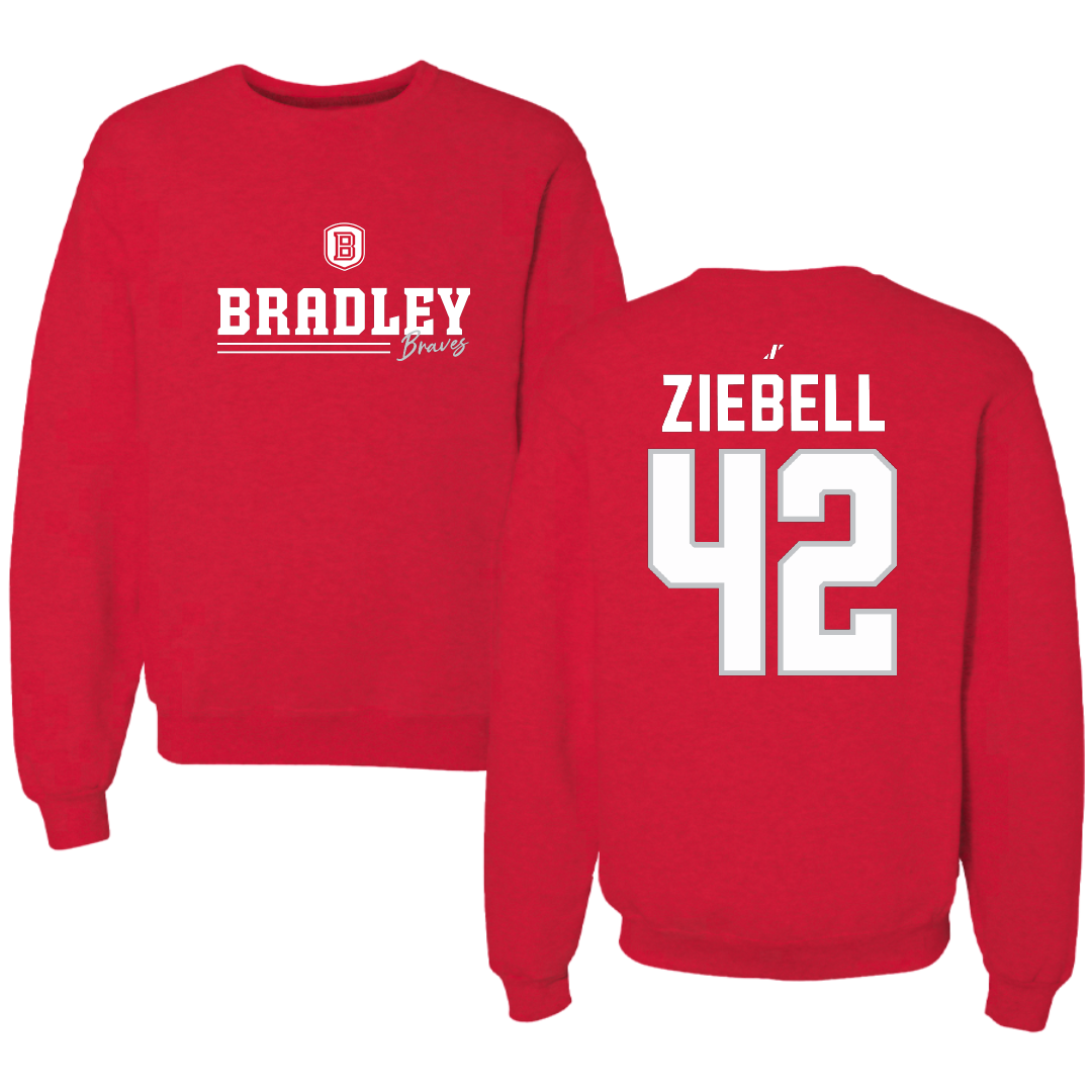 Bradley University Basketball Red General Crewneck - #42 Callie Ziebell
