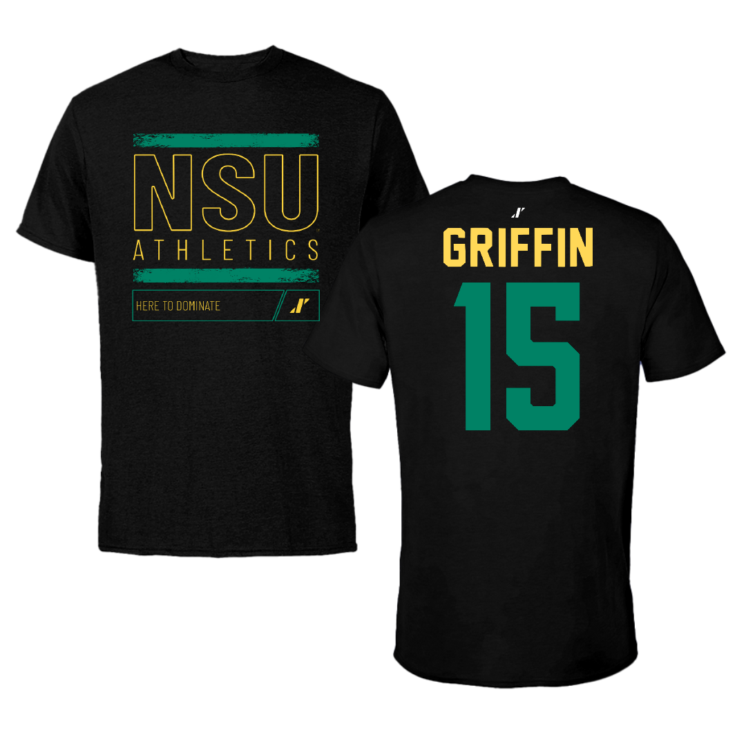 Norfolk State University Football Black Dominate Tee - #15 Jordan Griffin