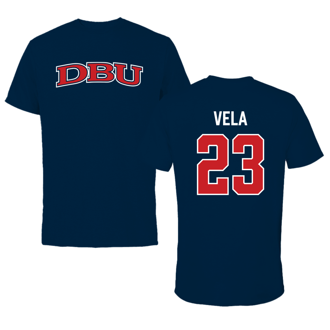 Dallas Baptist University Soccer Navy DBU Tee - #23 Mckenna Vela
