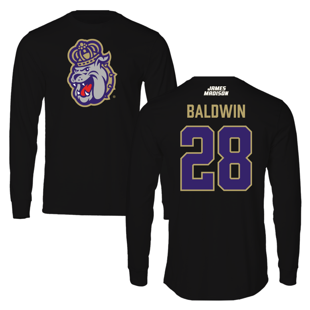 James Madison University Football Black Long Sleeve - #28 Ke'Marion Baldwin