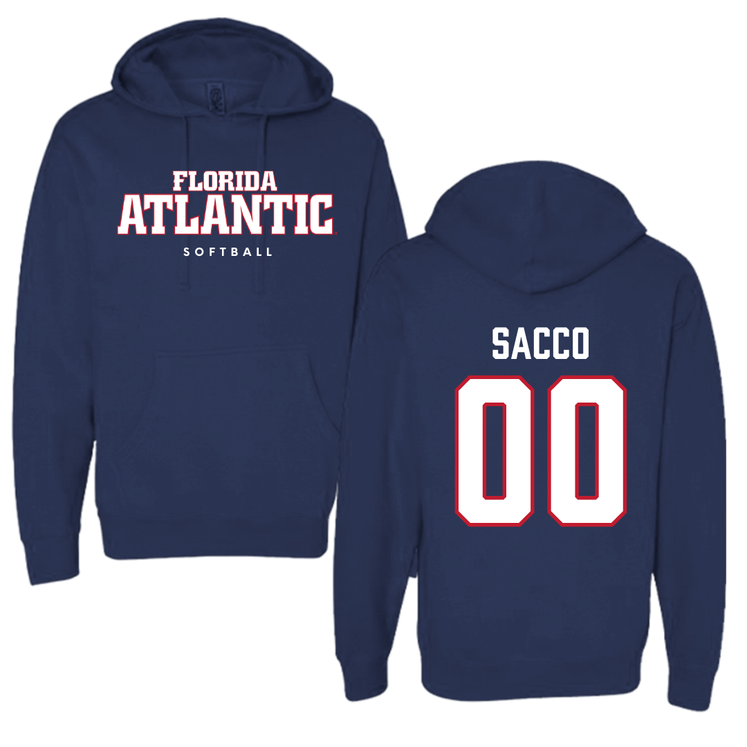 Florida Atlantic University Softball Navy Block Hoodie - #00 Gabby Sacco