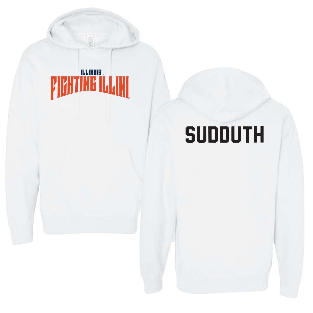 University of Illinois TF and XC White Classic Hoodie - Tyler Sudduth