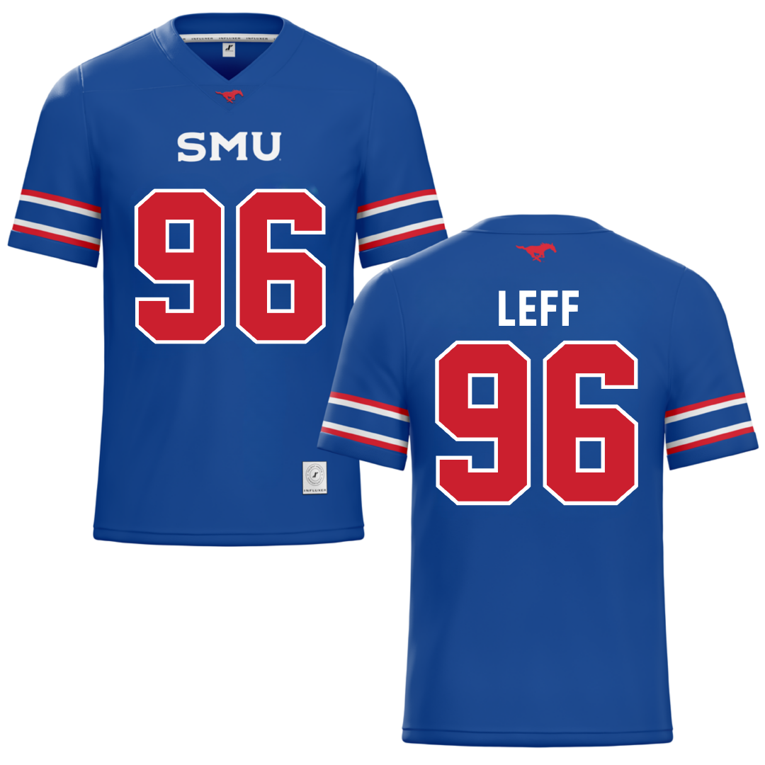 Southern Methodist University Blue Football Jersey - #96 Josh Leff