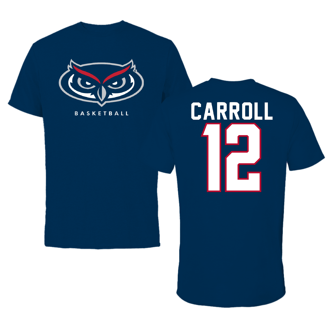 Florida Atlantic University Basketball Navy Mascot Tee - #12 Tre Carroll