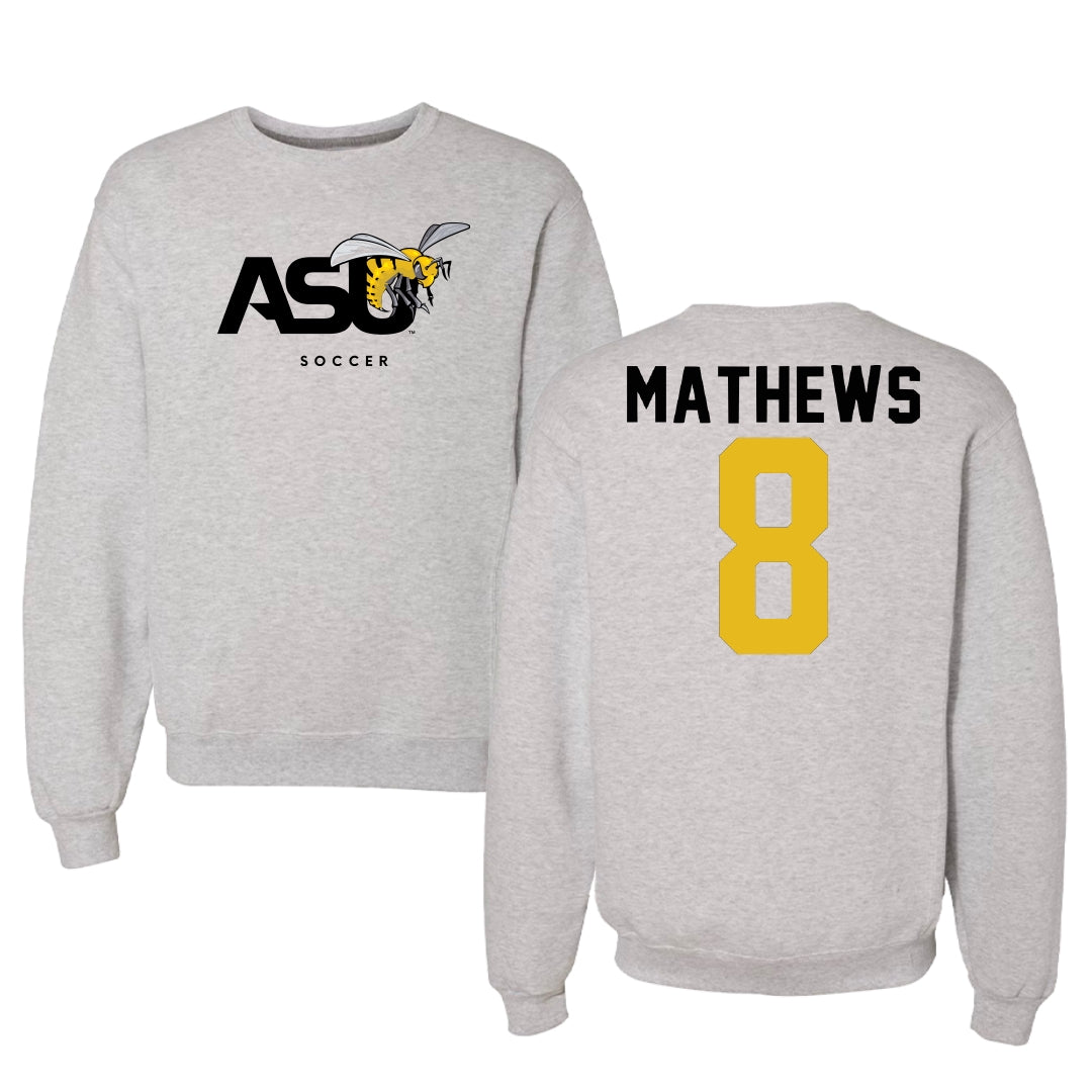 Alabama State University Soccer Light Gray Crewneck - #8 Erica Mathews