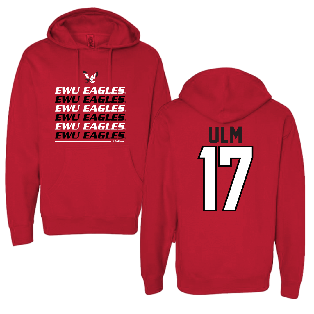 Eastern Washington University Football Red General Hoodie - #17 Nolan Ulm
