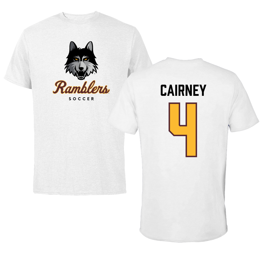 Loyola University-Chicago Soccer White Ramblers Tee - #4 TJ Cairney