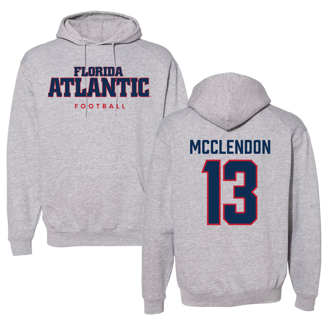 Florida Atlantic University Football Gray Hoodie - #13 Darius McClendon