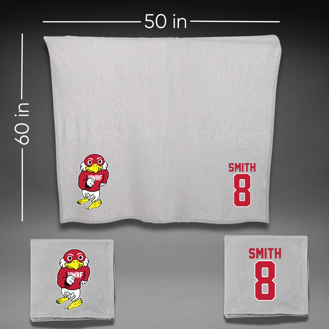 University of Wisconsin-River Falls Ice Hockey Gray Blanket - #8 Dylan Smith