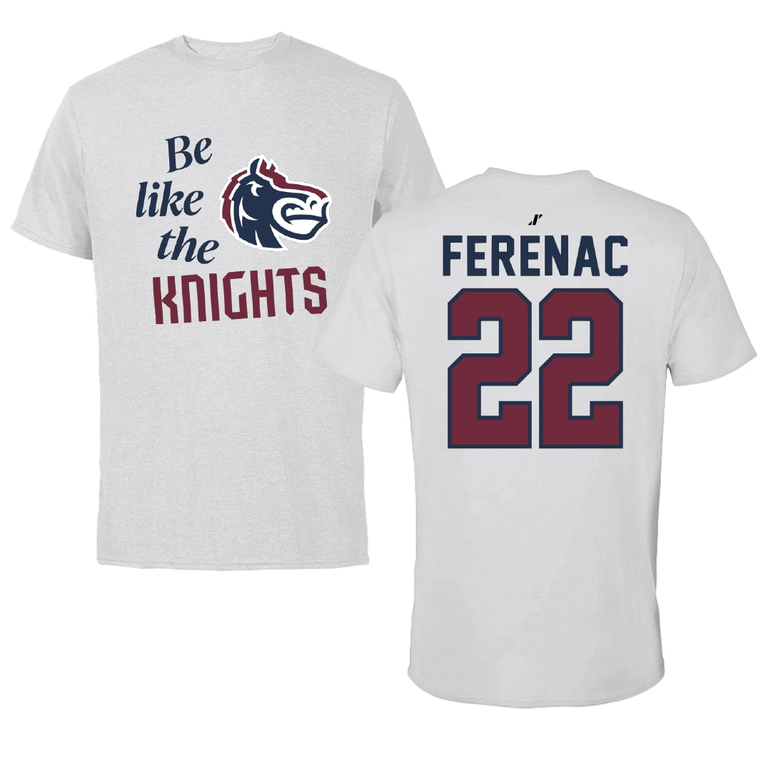 Fairleigh Dickinson University-Metropolitan Campus Soccer Light Gray Be Like Us Performance Tee - #22 Alex Ferenac