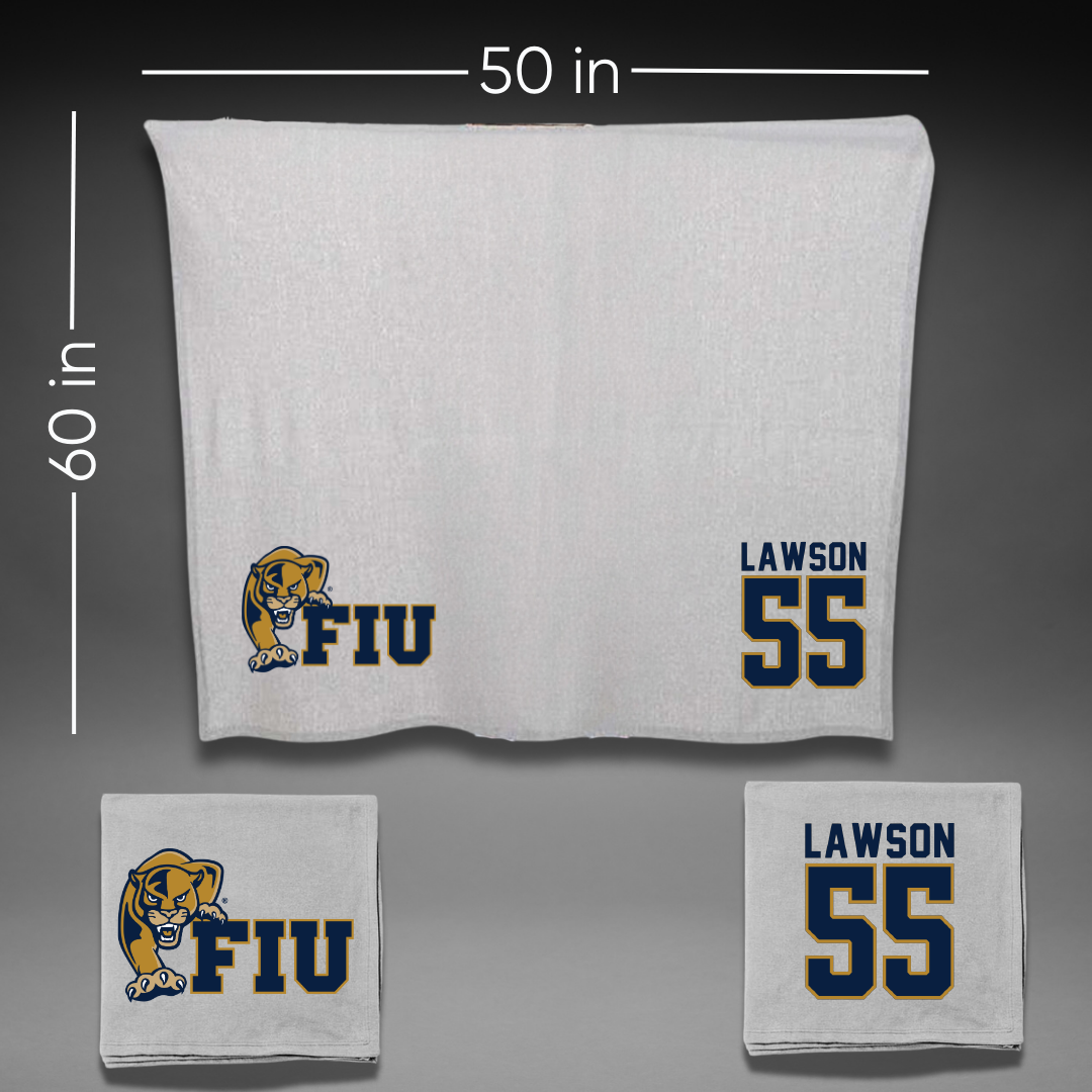Florida International University Football Gray Blanket - #55 Wyatt Lawson