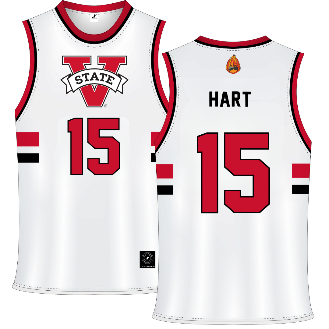 Valdosta State University White Basketball Jersey - #15 Carlos Hart
