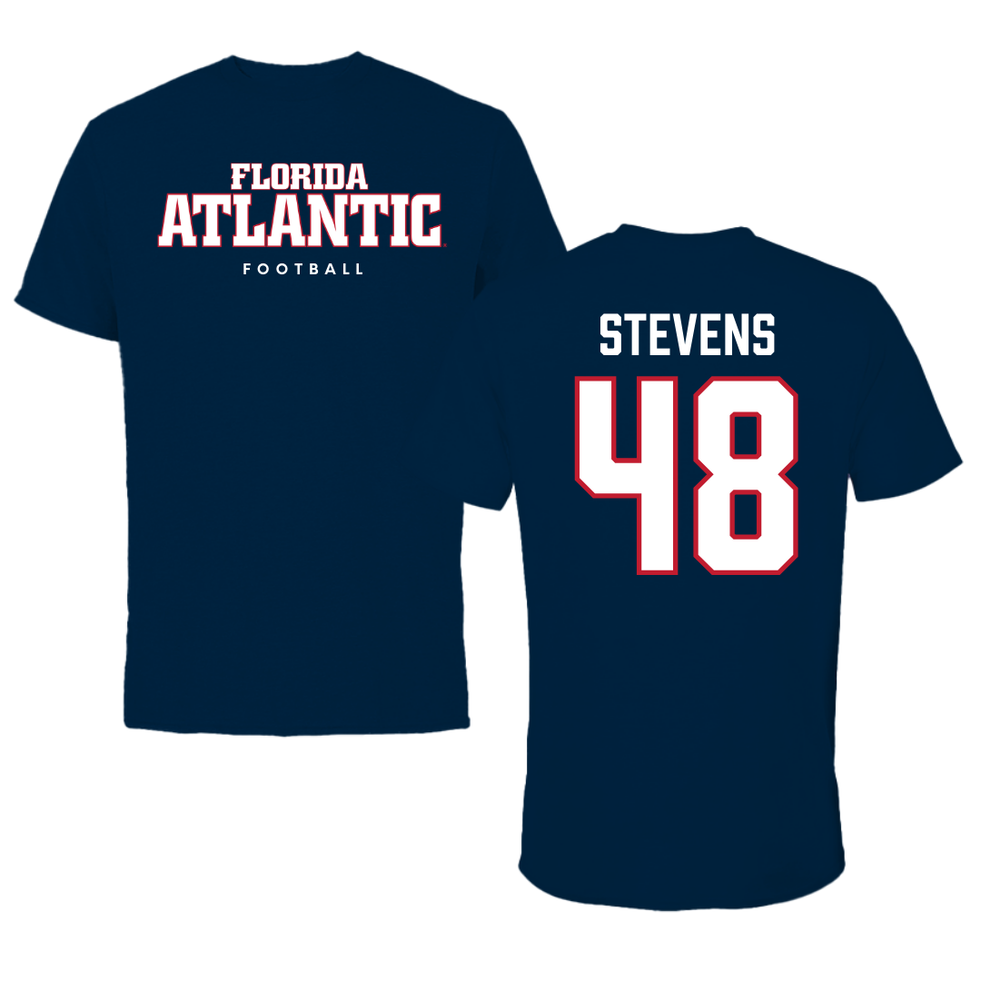 Florida Atlantic University Football Navy Block Tee - #48 Dai'Sean Stevens