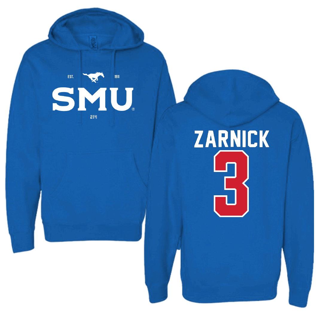 Southern Methodist University Soccer Blue General Hoodie - #3 Owen Zarnick