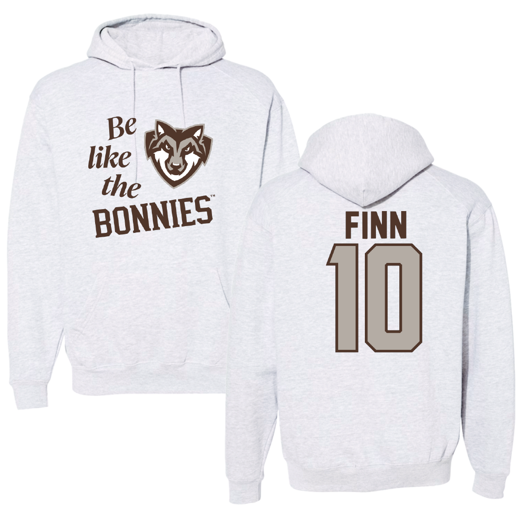 St. Bonaventure University Baseball Light Gray Be Like Us Hoodie - #10 Bobby Finn