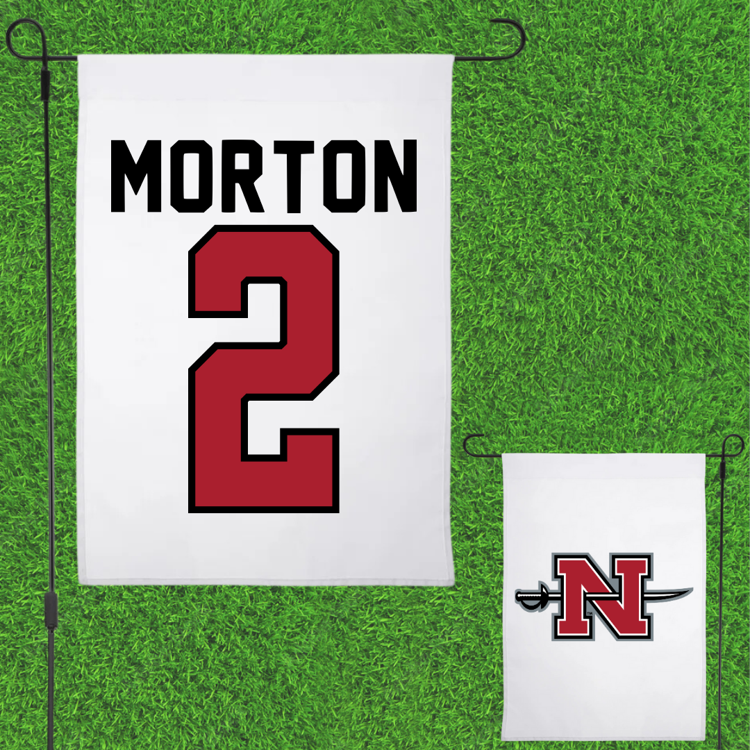 Nicholls State University Football White Garden Flag - #2 Tyler Morton